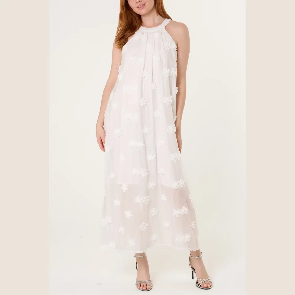 Halterneck Cotton Flower Dress Selected by AVIANI
